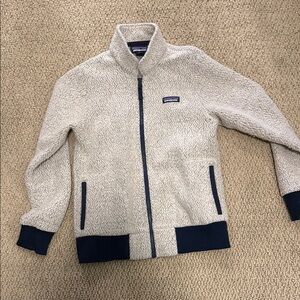 Patagonia Cream and Navy Full-Zip Jacket